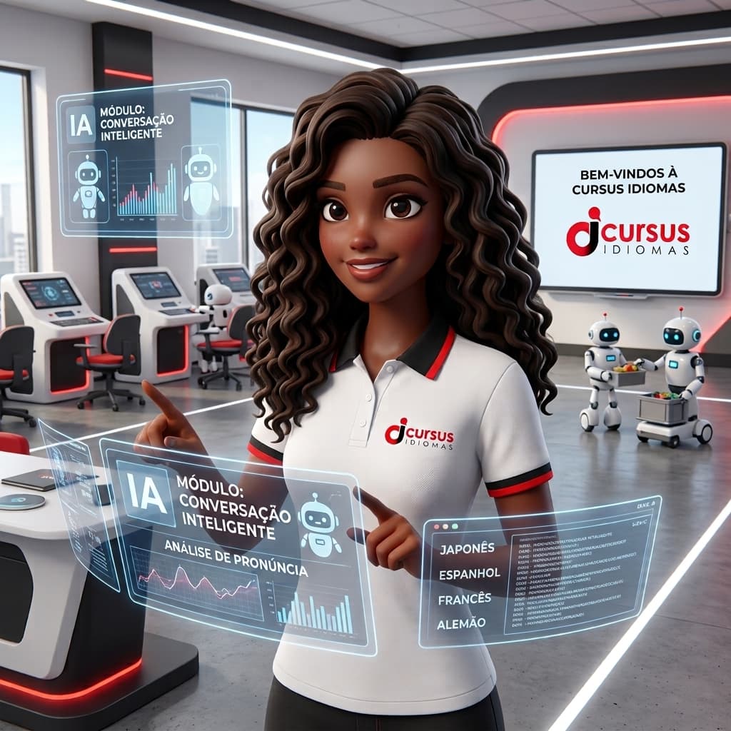 Daisy, a professora virtual da Cursus Idiomas